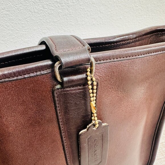 Rare Vintage Coach Marketing Tote 9580 in Mahogany Leather, NYC made 1977 in EVC - Picture 3 of 13